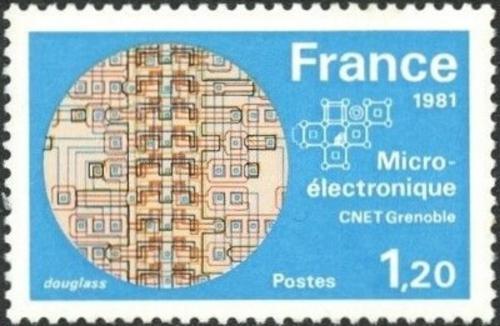 Potov znmka Franczsko 1981 Mikroelektronick przkum Mi# 2245
