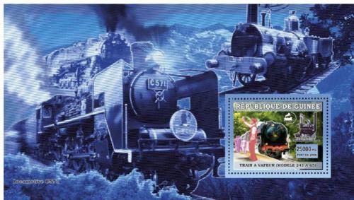 Poštová známka Guinea 2006 Parní lokomotívy Mi# Block 1036