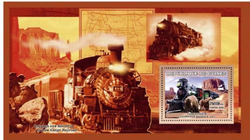 Poštová známka Guinea 2006 Parní lokomotívy Mi# Block 1037