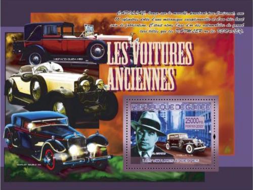 Poštová známka Guinea 2007 Historické automobily Mi# Block 1448 Kat 7€