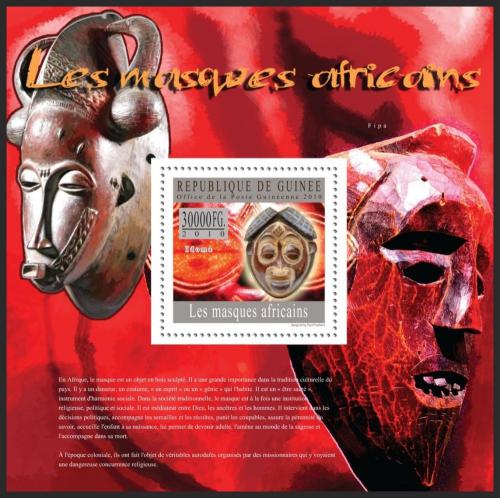 Poštová známka Guinea 2010 Africké masky Mi# Block 1803 Kat 10€