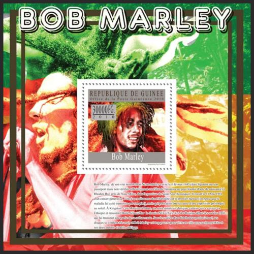 Poštová známka Guinea 2010 Bob Marley Mi# Block 1809 Kat 10€