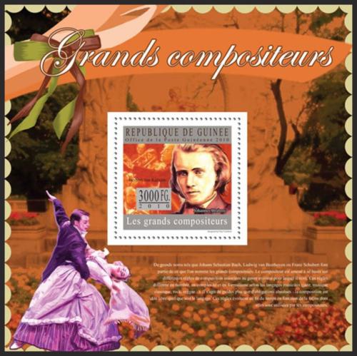 Poštová známka Guinea 2010 Hudební skladatelé Mi# Block 1793 Kat 10€