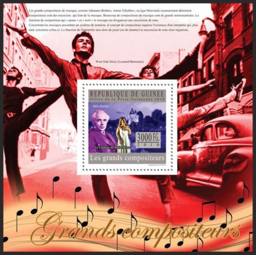 Poštová známka Guinea 2010 Hudební skladatelé Mi# Block 1794 Kat 10€