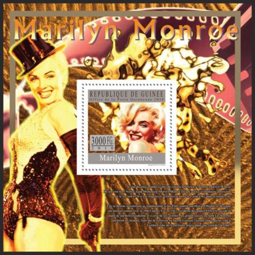 Poštová známka Guinea 2010 Marilyn Monroe Mi# Block 1806 Kat 10€