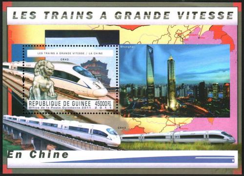 Poštová známka Guinea 2011 Èínské moderní lokomotívy Mi# Block 2048 Kat 18€