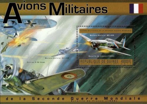 Poštová známka Guinea 2011 Francúzska váleèná letadla Mi# Block 2051 Kat 18€