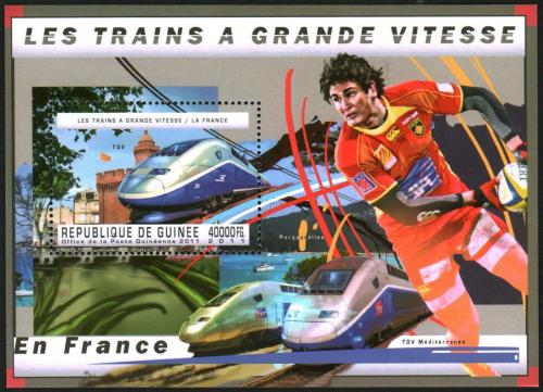 Poštová známka Guinea 2011 Francúzské moderní lokomotívy Mi# Block 2044 Kat 16€