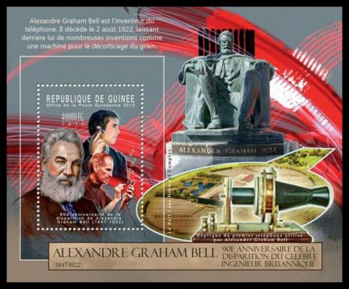 Poštová známka Guinea 2012 Alexander Graham Bell Mi# Block 2122 Kat 16€