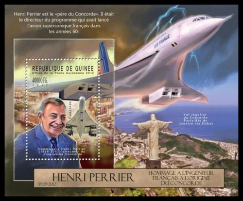 Poštová známka Guinea 2012 Henri Perrier, Concorde Mi# Block 2129 Kat 16€