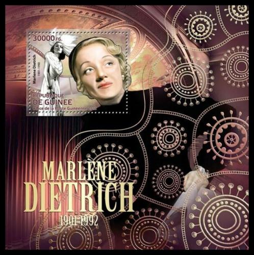 Poštová známka Guinea 2012 Marlene Dietrich, hereèka Mi# Block 2102 Kat 12€
