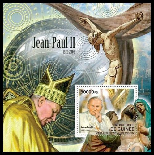 Poštová známka Guinea 2012 Papež Jan Pavel II. Mi# Block 2106 Kat 12€