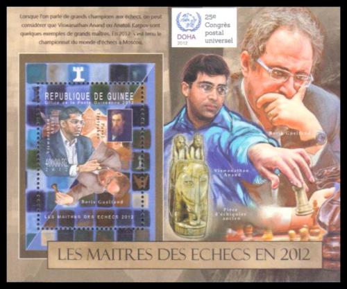 Poštová známka Guinea 2012 Slavní šachisti Mi# Block 2118 Kat 16€
