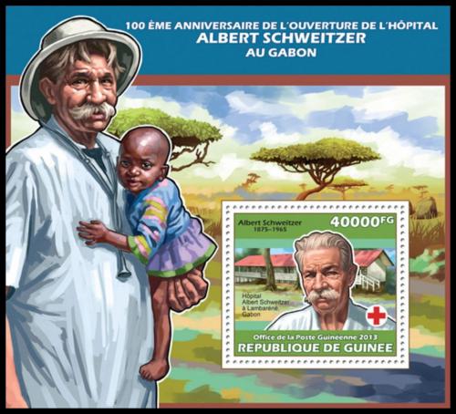 Poštová známka Guinea 2013 Albert Schweitzer Mi# Block 2314 Kat 16€