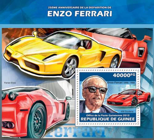 Potov znmka Guinea 2013 Auta Ferrari Mi# Block 2319 Kat 16