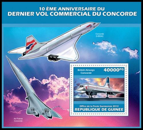 Poštová známka Guinea 2013 Concorde Mi# Block 2320 Kat 16€