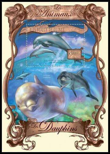 Poštová známka Guinea 2013 Delfíny Mi# Block 2238 Kat 18€