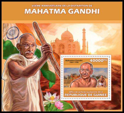 Poštová známka Guinea 2013 Mahátma Gándhí Mi# Block 2316 Kat 16€