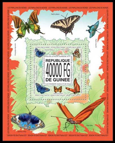 Poštová známka Guinea 2013 Motýle Mi# Block 2290 Kat 16€
