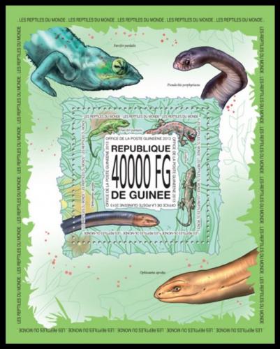 Poštová známka Guinea 2013 Obojživelníky a plazy Mi# Block 2296 Kat 16€
