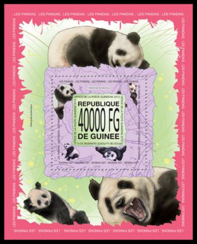 Poštová známka Guinea 2013 Pandy Mi# Block 2299 Kat 16€