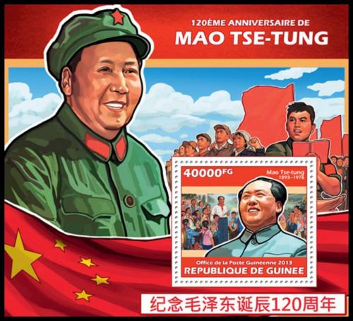 Poštová známka Guinea 2013 Prezident Mao Ce-tung Mi# Block 2313 Kat 16€