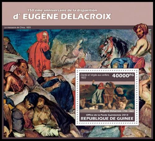 Poštová známka Guinea 2013 Umenie, Eugène Delacroix Mi# Block 2311 Kat 16€