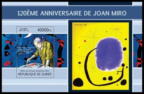 Poštová známka Guinea 2013 Umenie, Joan Miró Mi# Block 2213 Kat 16€