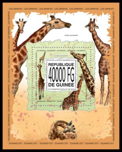 Poštová známka Guinea 2013 Žirafy Mi# Block 2298 Kat 16€