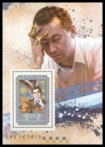 Poštová známka Guinea 2014 Bobby Fischer, šachy Mi# Block 2468 Kat 16€ 