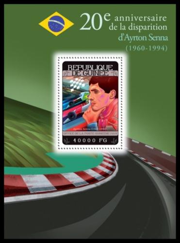 Potov znmka Guinea 2014 Formule 1, Ayrton Senna Mi# Block 2393 Kat 16