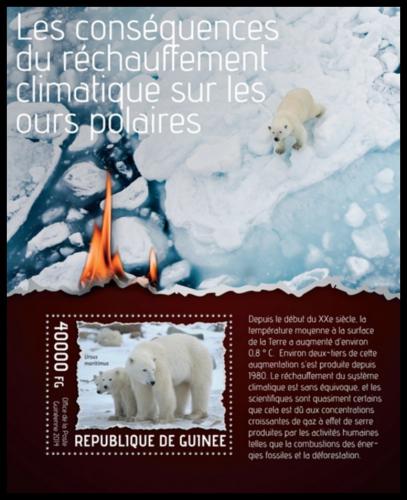 Poštová známka Guinea 2014 Globální oteplování Mi# Block 2351 Kat 16€
