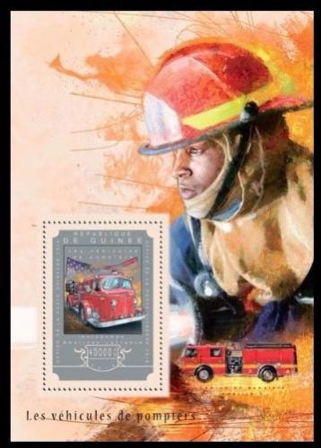 Poštová známka Guinea 2014 Hasièská autá Mi# Block 2474 Kat 16€