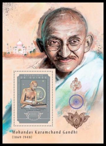 Poštová známka Guinea 2014 Mahátma Gándhí Mi# Block 2467 Kat 16€