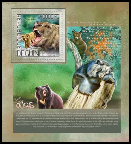 Poštová známka Guinea 2014 Medvede Mi# Block 2369 Kat 16€