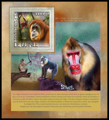 Poštová známka Guinea 2014 Opice Mi# Block 2374 Kat 16€