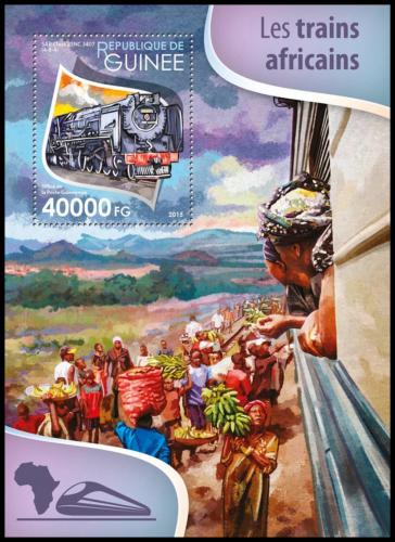 Poštová známka Guinea 2015 Africké lokomotívy Mi# Block 2591 Kat 16€