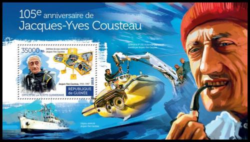 Poštová známka Guinea 2015 Jacques-Yves Cousteau Mi# Block 2538 Kat 14€