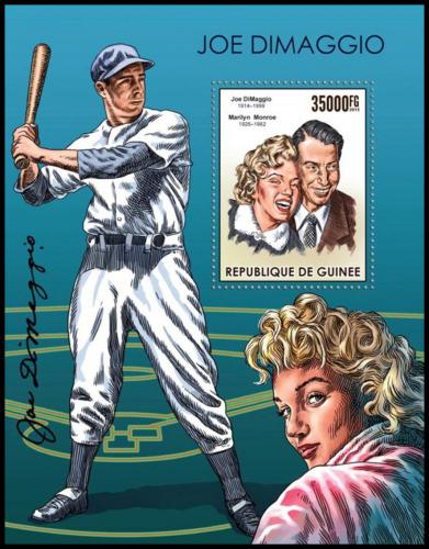 Poštová známka Guinea 2015 Joe DiMaggio a Marilyn Monroe Mi# Block 2567 Kat 14€
