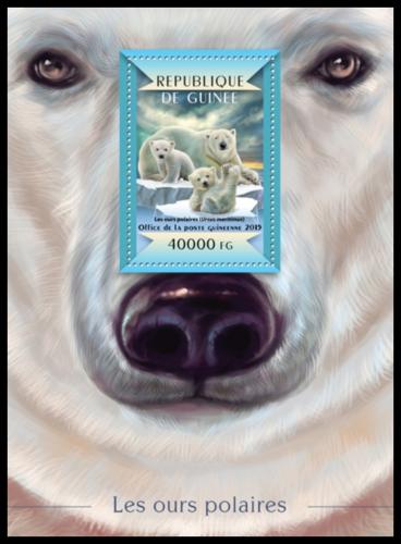 Poštová známka Guinea 2015 ¼adový medvede Mi# Block 2485 Kat 16€