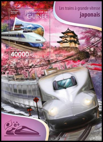 Poštová známka Guinea 2015 Moderní japonské lokomotívy Mi# Block 2592 Kat 16€