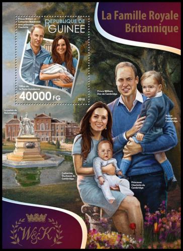 Poštová známka Guinea 2015 Princ William s rodinou Mi# Block 2600 Kat 16€