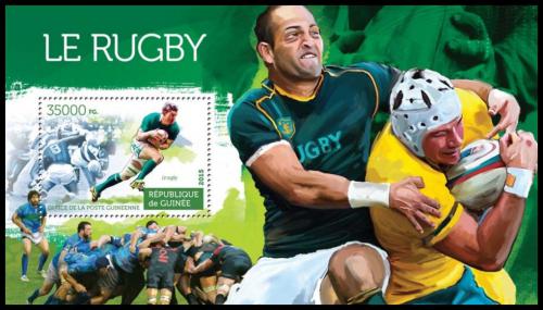 Poštová známka Guinea 2015 Rugby Mi# Block 2551 Kat 14€