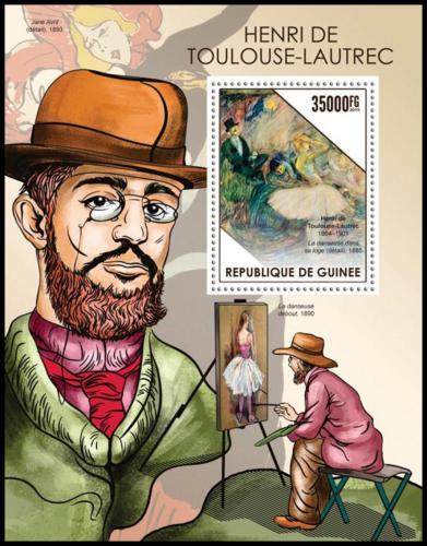 Poštová známka Guinea 2015 Umenie, Henri de Toulouse-Lautrec Mi# Block 2560 Kat 14€