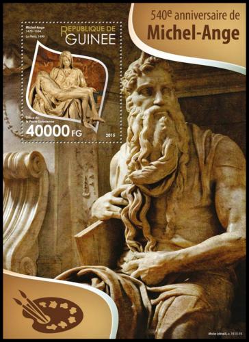 Poštová známka Guinea 2015 Umenie, Michelangelo Mi# Block 2594 Kat 16€