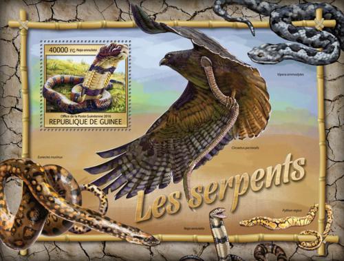 Poštová známka Guinea 2016 Hady Mi# Block 2656 Kat 16€