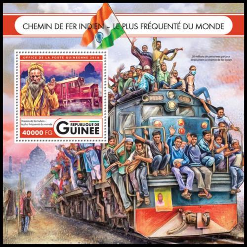 Poštová známka Guinea 2016 Indické lokomotívy Mi# Block 2689 Kat 16€