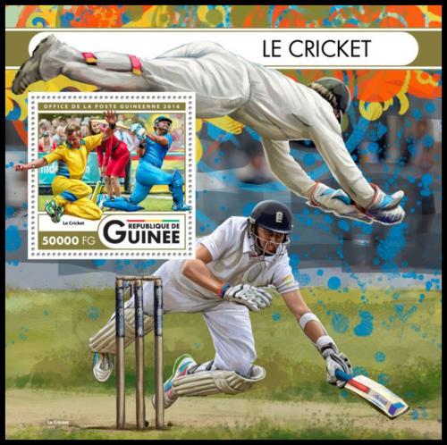 Poštová známka Guinea 2016 Kriket Mi# Block 2719 Kat 20€