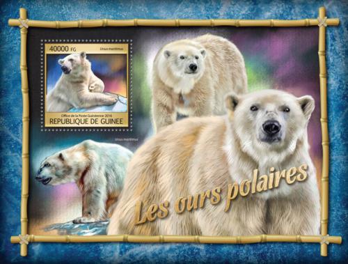 Poštová známka Guinea 2016 ¼adový medvìd Mi# Block 2670 Kat 16€
