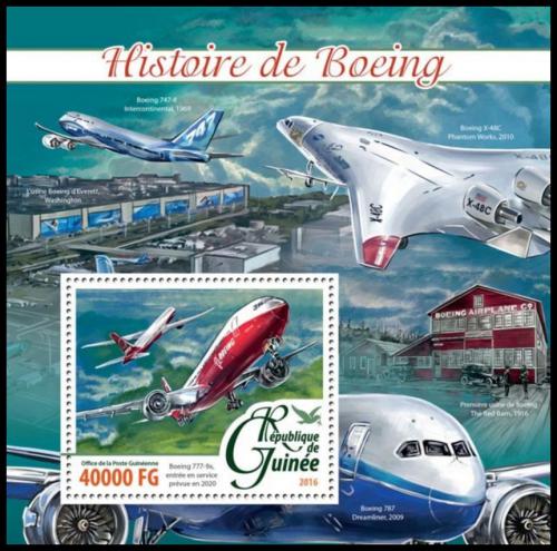 Poštová známka Guinea 2016 Lietadla Boeing Mi# Block 2637 Kat 16€